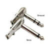10pcs 6.35mm Right Angle Guitar Plug Audio Microphone Amplifier Connector, Mono, Binaural