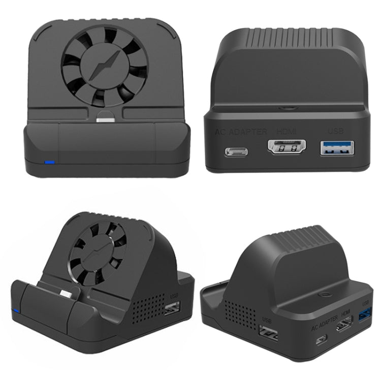 For Nintendo Switch / Switch OLED SW300 HDMI Video Casting Converter Cooling Fan Base Charger