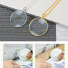 Metal Chain Round Expansion Mirror Glass Lens Necklace Magnifier, Round Necklace (Gold), Round Necklace (Silver)
