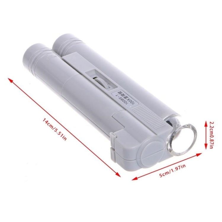 10085-1 100X Double Tube Microscope With LED Light Identification Magnifier, 100X Double Tube