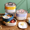 Large Capacity Oval Divided Portable Office Insulation Lunch Box, 600ml (Stainless Blue), 600ml (Stainless Yellow), 600ml (Stainless Purple), 1.2L (Stainless Blue), 1.2L (Stainless Yellow), 1.2L (Stainless Purple), 600ml (Plastic Blue)�����������������...