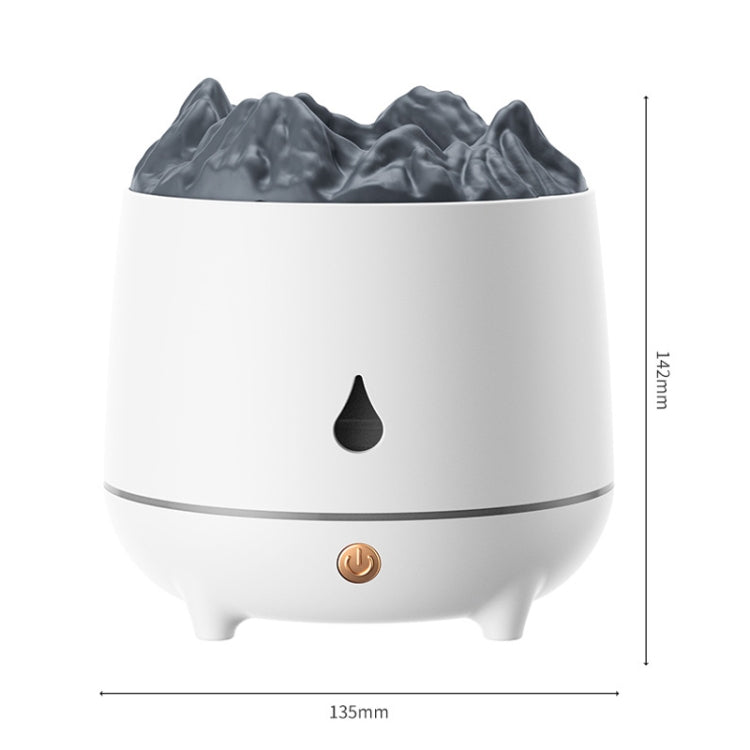 HS01 Simulation Flame Humidifier Home Aromatherapy Machine With Night Light, Simulation Flame (White), Simulation Flame (Black)