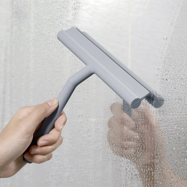 Car Glass Silicone Wiper Household Bathroom Manual Cleaning Scraper, Gray, Black