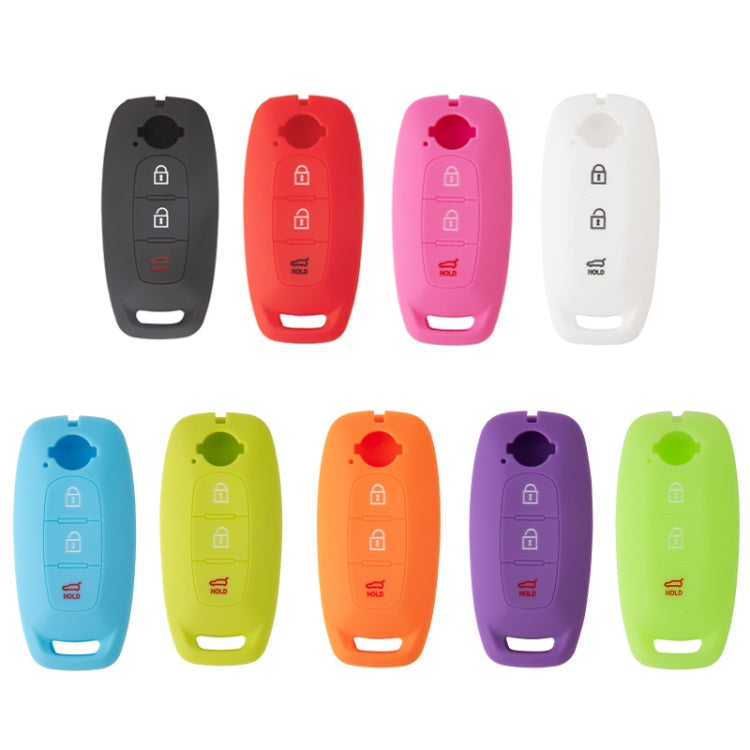For 2023 Nissan Altima 2pcs Three-Button Key Silicone Protective Case, Black, Red, Rose Red, Pink, Blue, Apple Green, Orange, Sea Blue, Purple, Luminous Blue, Luminous Green, White