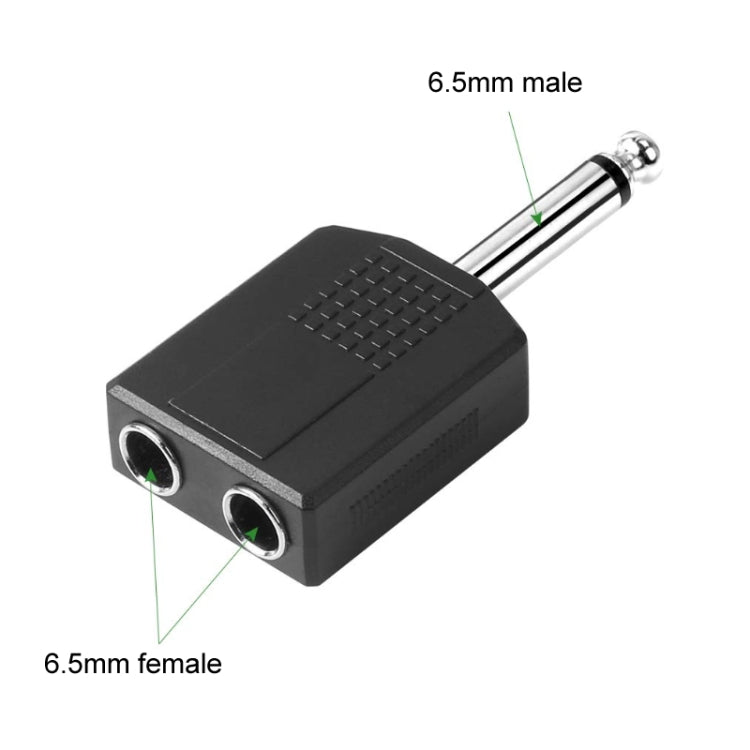 10pcs 6.5mm Male Mono To Dual 6.5mm Female Audio Conversion Connector, 6.5mm Male To Dual 6.5mm Female