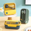 Plastic Compartment Lunch Box Microwaveable with Tableware, 1L Blue, 1L Green, 1.1L Blue, 1.1L Green