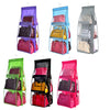B05005 Double Sided 6 Pocket Hanging Bag Non-woven Fabric Hanging Handbag Organizer, B05005 Purple, B05005 Black, B05005 Grey, B05005 Rose Red, B05005 Green, B05005 Blue