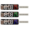 671  Mirror Screen Digital LED Alarm Clock USB Plug-in/Battery Dual-use With Temperature/Humidity Display, 671 (Black Shell White Blue), 671 (Black Shell White Green), 671 (Black Shell White Red)