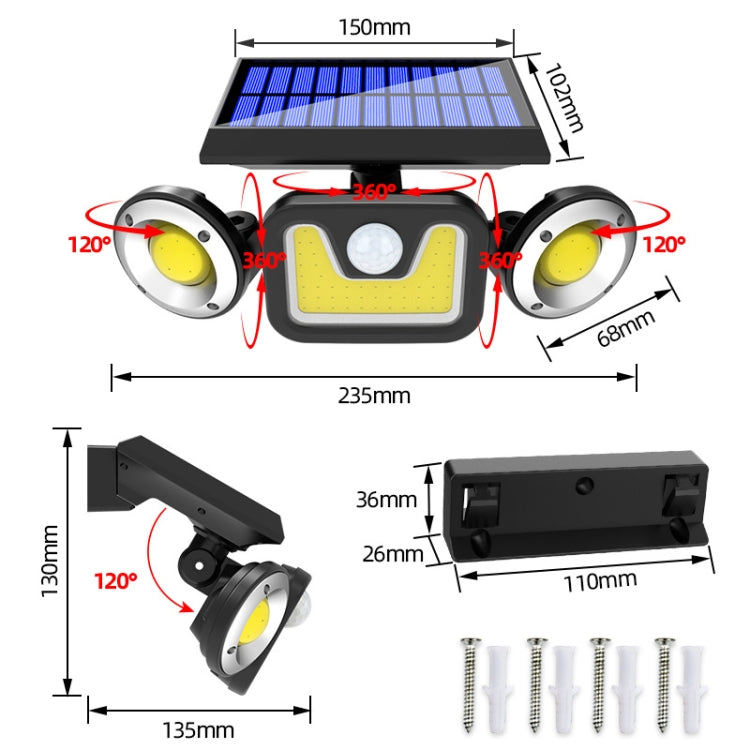 Outdoor Waterproof Human Body Sensor Garden Solar Wall Light, TY05103