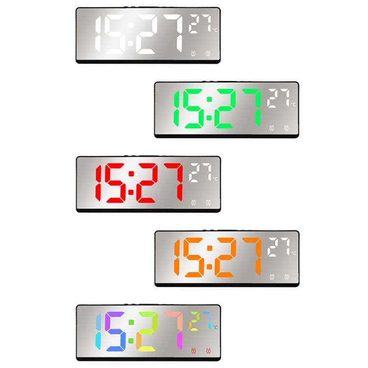 6631 LED Digital Display Multifunctional Electronic Clock Desktop Temperature Mirror Alarm Clock
