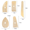 Wooden Skeleton Knife Pottery Scraper Handmade Tools, 5pcs/set