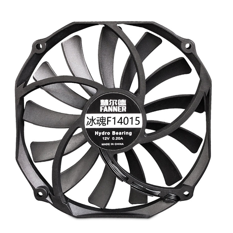 FANNER Ice Soul F14015 4PIN PWM Ultra-thin Chassis Fan Desktop Computer Radiator, F14015