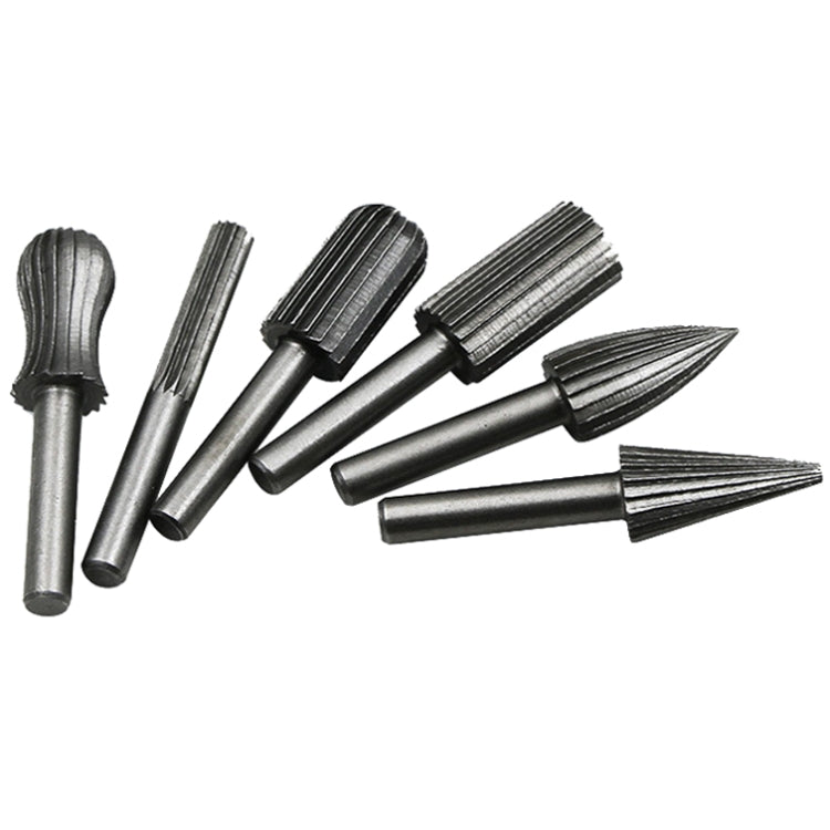 Hard High Carbon Steel Rotary Carving Knife Abrasive Processing Grinding Head Set, 6pcs/set Carving Knife