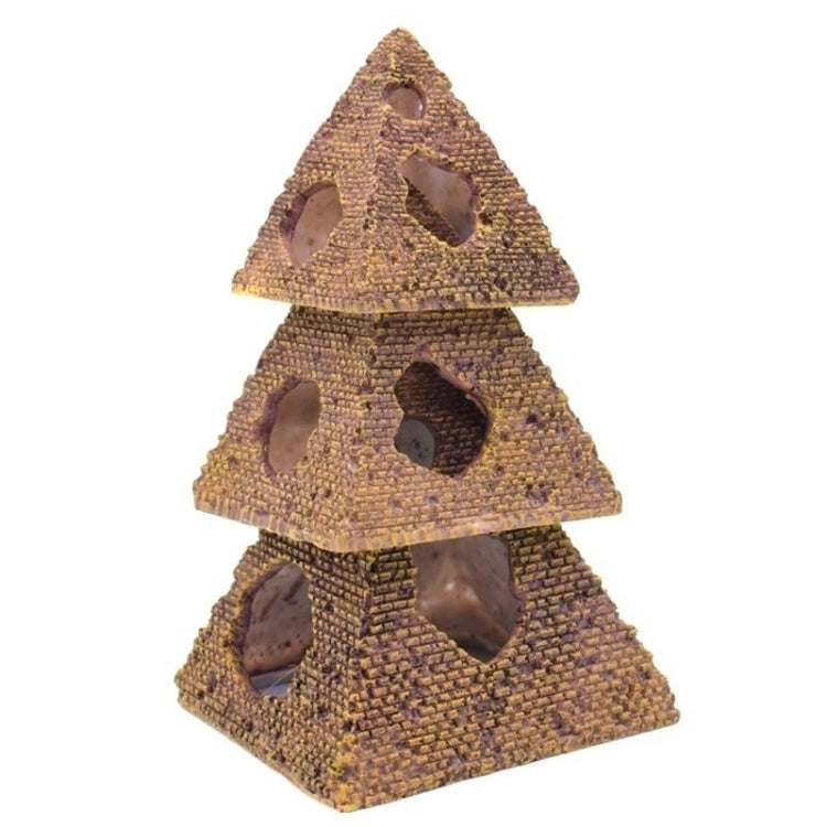 Fish Tank Aquascape Hiding House Resin Pyramid Shrimp House Hiding Cave, 7.5x8.5cm Small, 10x11cm Medium, 12x13cm Large