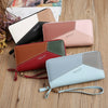 Double Zipper Lady Long Purse Splicing Coin Phone Bag