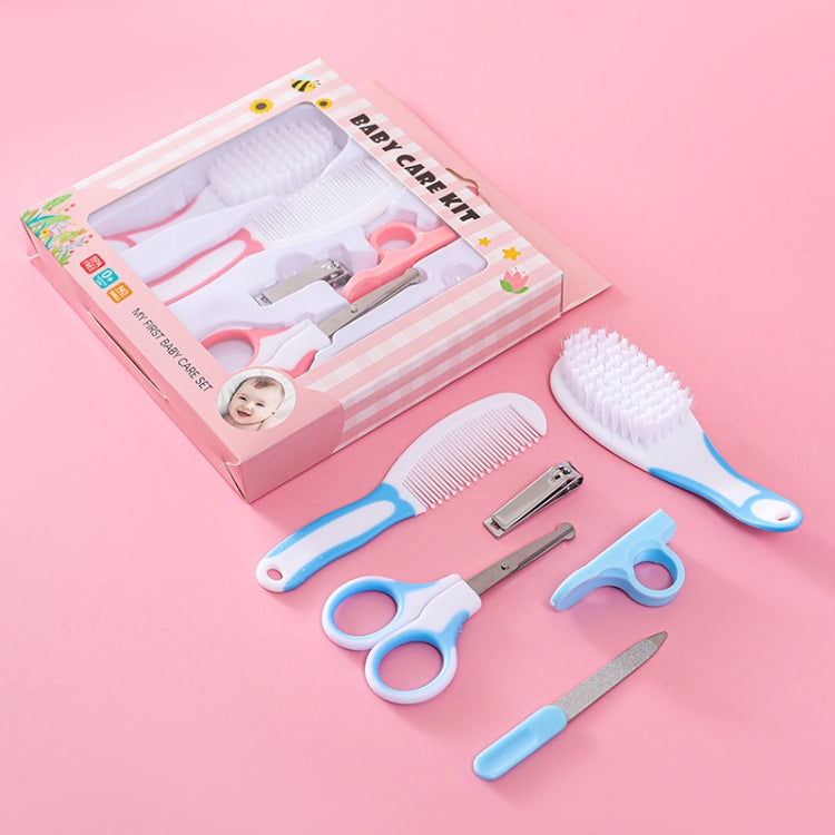 JR-6001 6 in 1 Baby Care Cleaning Kit Nail Scissors Combination Set, Two-color Pink, Two-color Blue, Blue, Pink
