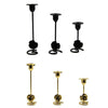 DH2304-01 Rose Carved Metal Candle Holder Bar Decoration Candlelight Dinner Candlesticks, Size: Short Black, High Gold, Medium Gold, Short Gold, High Black, Medium Black, Short Black