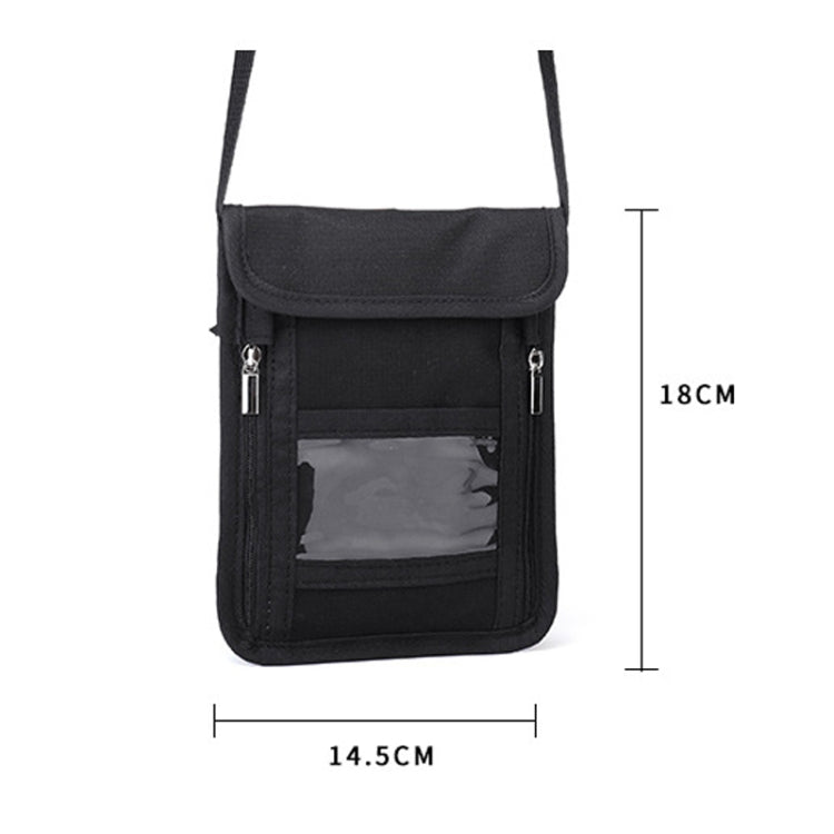 ZD-WM-06 RFID Hanging Neck Bag Passport Bag Anti-scanning Anti-magnetic Messenger ID Bag, ZD-WM-06 Black, ZD-WM-06 Beige Yellow