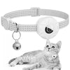 For AirTag Tracker Silicone Case Reflective Pet Cat Collar With Bell(White)