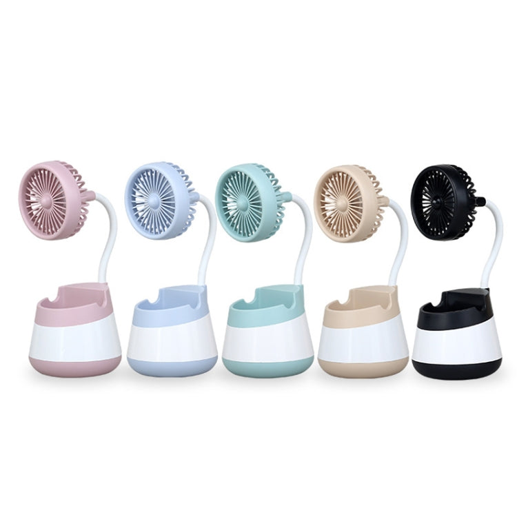 276A USB Charging Desktop Pen Holder Fan with Phone Holder Function Student Dormitory Portable Fan, 276A (Pink), 276A (Blue), 276A (Green), 276A (Black), 276A (Yellow)