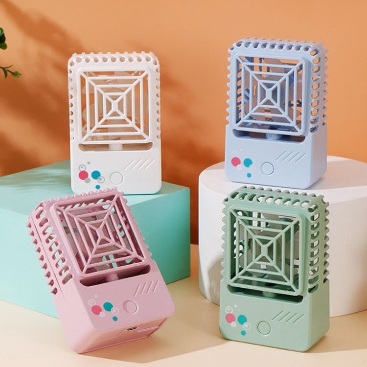 820 Mini Desktop USB Charging Fan Handheld Portable Dormitory Square Small Fan, 820 (Forest Green), 820 (Sky Blue), 820 (Milk White), 820 (Coral Pink)