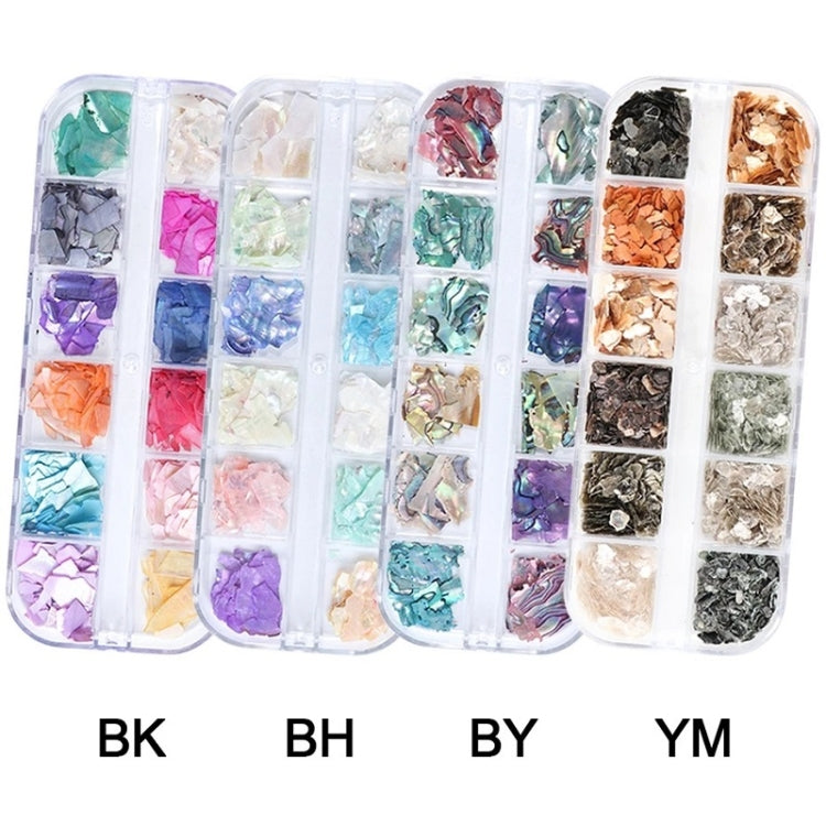 Symphony Flake Mica Flake Shell Nail Art Sequins, BK, BH, BY, YM