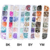 Symphony Flake Mica Flake Shell Nail Art Sequins, BK, BH, BY, YM