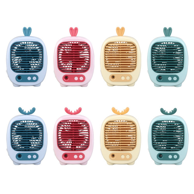 1315 Spray Humidification Hydrating Cartoon Fan USB Charging Desktop Fan