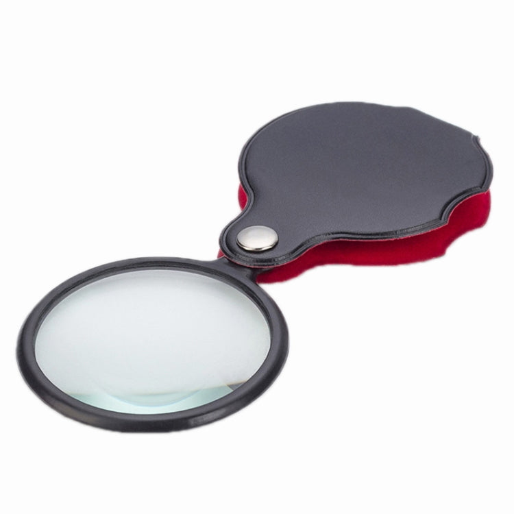 5pcs 6X 60mm Foldable Leather Case Reading Magnifier, Leather Folding 6X