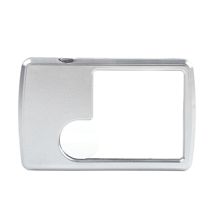 2pcs 3-6 Times Card Type Portable Magnifying Glass Rectangular LED Light, 3-6X With LED Lights