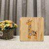 FS-T2330W  3D Wooden Carving Giraffe Table Lamp USB Night Light Crafts, Giraffe