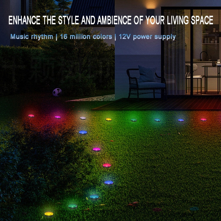 SKS-JZ-13 DC 12V 10m 15 LEDs Bluetooth RGB Lawn Light String Waterproof  LED Buried Lights, US Plug, UK Plug, AU Plug