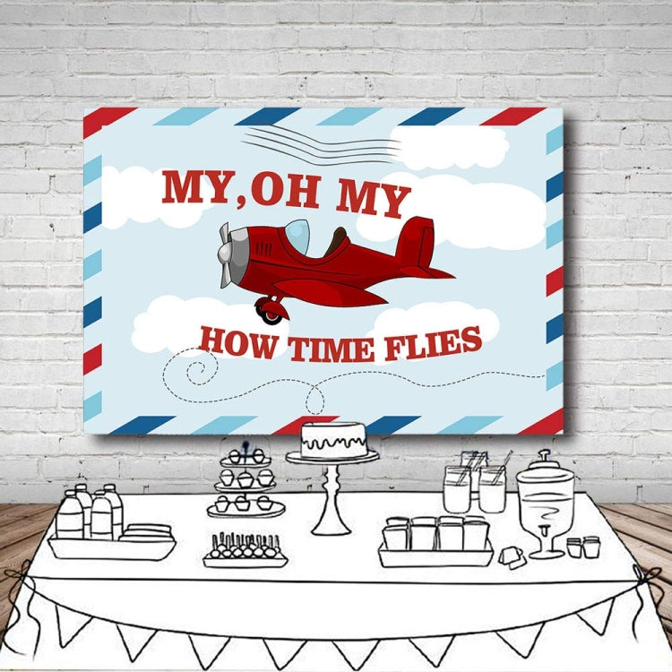 Cartoon Small Aircraft Children Birthday Background Cloth, 150x100cm, 210x150cm, 180x180cm, 210x180cm
