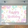 Donut Cartoon Children Birthday Background Cloth, 150x100cm, 180x180cm, 210x150cm, 210x180cm
