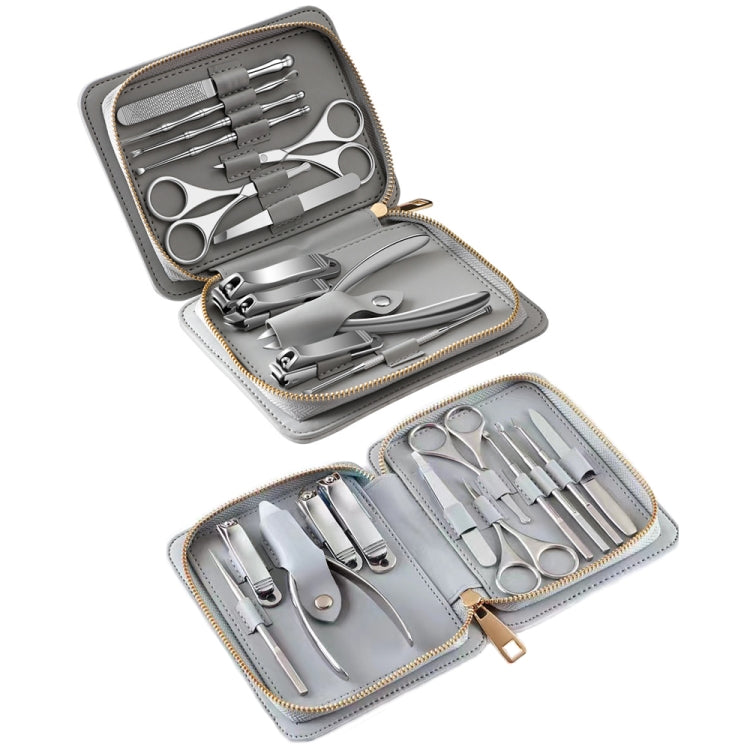 12 in 1 Stainless Steel Nail Trimming and Polishing Tool Set, Bamboo Section, Square Head
