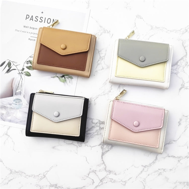 PU Leather Short Color Matching Folding Wallet Mini Portable Wallet