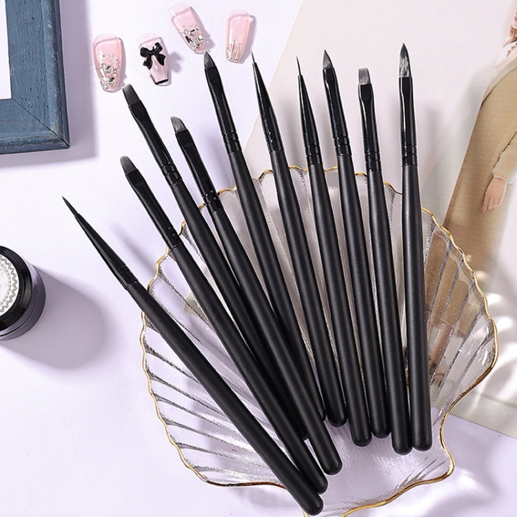 Wooden Pole Manicure Drawing Pen Light Therapy Painting Pen, 10pcs/set