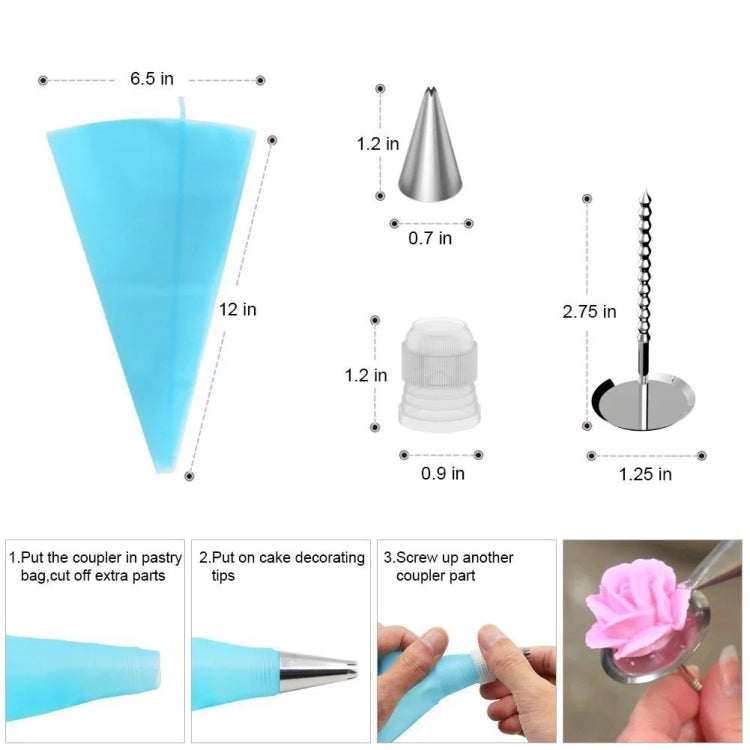 35 In 1 Aluminum Alloy Cake Turntable Piping Tip Set DIY Baking Tools, 35 In 1