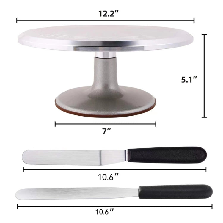 6 In 1 Aluminum Alloy Cake Turntable Piping Tip Set DIY Baking Tools, 6 In 1