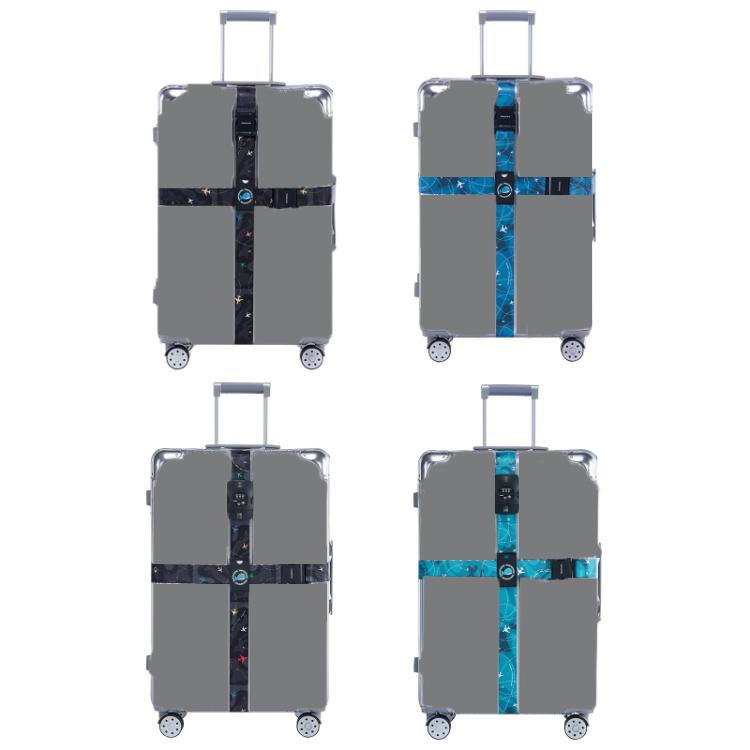 Luggage Cross Flying Landmark Customs Binding Belt, Black, Blue, TSA Black, TSA Blue