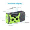 Emergency Radio Portable Hand Crank Solar Powered Radio, AM/FM/NoAA 2000mAh Red, AM/FM/NoAA 2000mAh Green, AM/FM/NoAA 2000mAh Orange