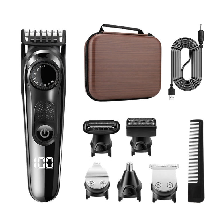 5 In 1 Men Multi-functional Haircut Carving Electric Shaver Reciprocating Shaver Set With Storage Bag, LM-1832 5 In 1