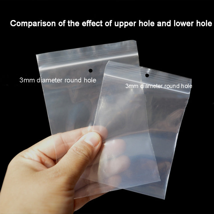 100pcs  Perforated Ziplock Bag Thickened Transparent Packaging Bag Plastic Sealed Bag, 4 x 6cm, 5 x 7cm, 6 x 9cm, 7 x 10cm, 8 x 12cm, 10 x 15cm