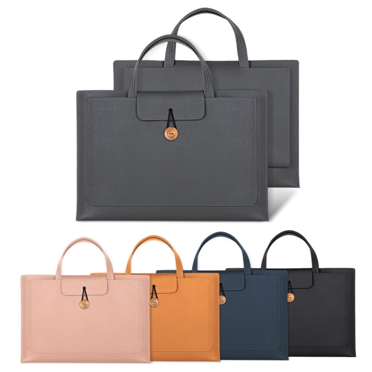 Elastic Button Laptop Waterproof PU Handbag, 13.3/14 inch, 15.4/16 inch