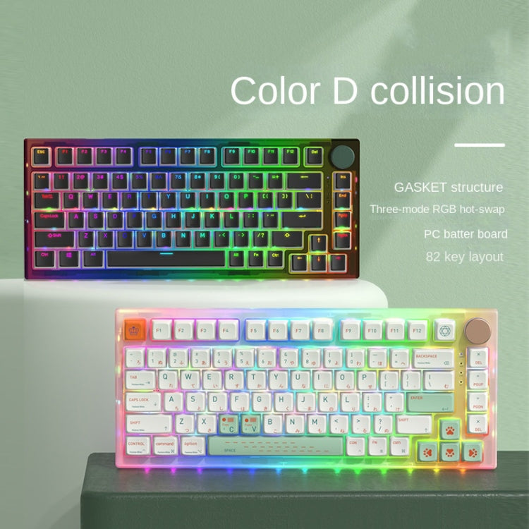 82 Keys Bluetooth Wireless 3-mode RGB Hot-plug Customized Mechanical Keyboard Kit + Keycap, Kit + Keycap(White), Kit + Keycap(Black)