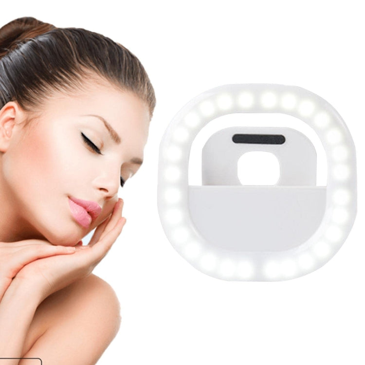 Mobile Phone Fill Light Rechargeable Clip Ring Selfie Light, White, Pink, Blue