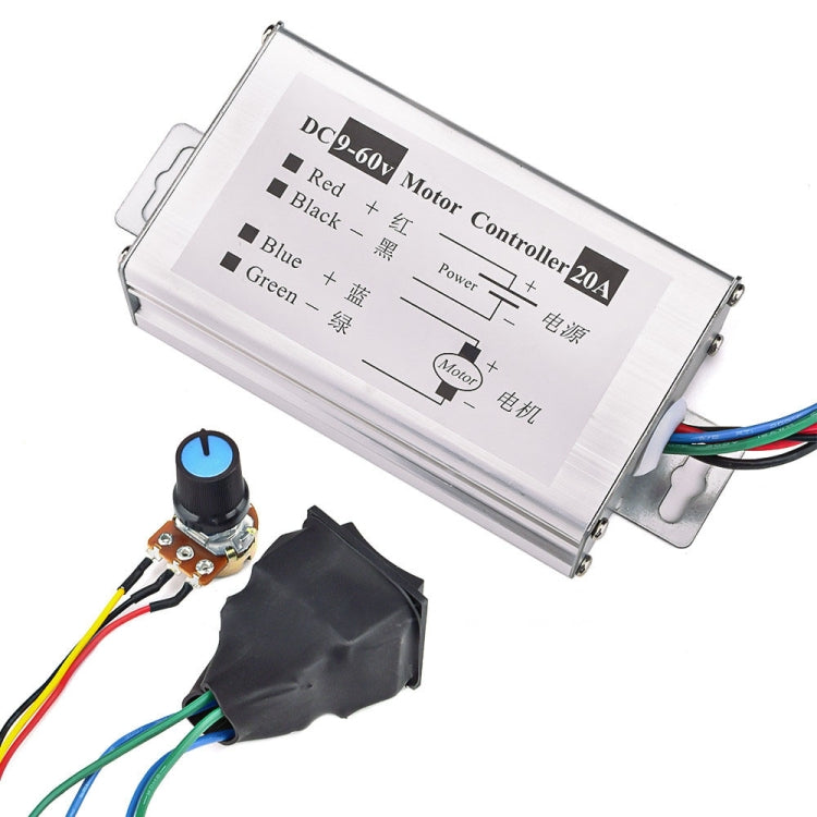20A Forward And Reverse DC Speed Regulator 9-60V Pulse Wide Motor Driver PWM Control Board, Speed Regulator