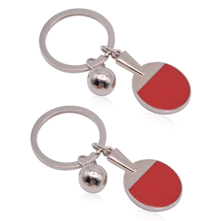 2pcs Table Tennis Metal Keychain Small Gift
