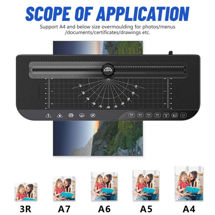 FN338 A4/A5/A6 Photo Laminator With 4 Levels Of Thickness Optional Preheating Alarm, FN338