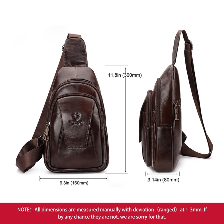 HUMERPAUL Men Shoulder Bag Leather Messengers Diligent Chest Bag, MH623 (Red Brown), MH623 (Yellow Brown), MH623 (Dark Brown)